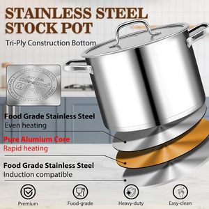 Wholesale Modern Eco-Friendly <b>Induction</b> Large Soup Stock <b>Pot</b> Hot <b>Pot</b> 8QT Stainless Steel Cooking <b>Pot</b> <b>for</b> Home & Restaurant Use - Product Image 3