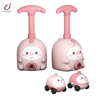 Chengji enfants jouet ballon pousser voiture dessin animé cochon forme éducatif lanceur inertiel aérodynamique enfants pompe à air véhicule jouet