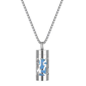 Collier pendentif cylindrique en acier inoxydable au design tendance et élégant, diffuseur d'huiles essentielles parfumées - Product Image 2