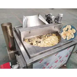 Автоматический нагнетательный и разряда банановых чипсов обжарочная машина банановые чипсы фритюрница с двумя решетками