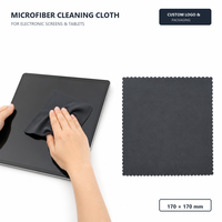 Chiffon de nettoyage noir pour écrans, lentilles et appareils électroniques, avec bord en zigzag, serviette douce, OEM ODM, taille personnalisée, logo, emballage