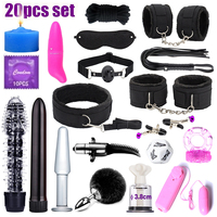 Kit Complet BDSM de 47 Pièces : Menottes, Pinces à Tétons, Fouet, Plug Anal, Vibrateur – Jouets Sexuels SM pour Hommes et Femmes