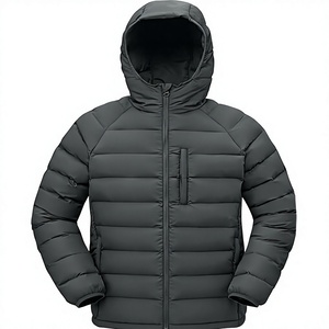 Veste matelassée à capuche pour homme, prête à être expédiée, vente flash, légère, pour l'hiver - Product Image 1