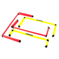 Barre de saut pliable à charnières en polypropylène fluorescent 32 mm, hauteur max. 20 cm, équipement d'entraînement d'agilité