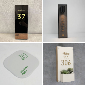 Panneau de signalisation WC moderne en bois personnalisé pour hommes et femmes avec numéro de <span class=keywords><strong>maison</strong></span> pour hôtels, appartements et espaces publics - Product Image 3