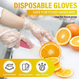 Gants en polyéthylène haute densité (HDPE) épais et résistants, jetables, de qualité alimentaire, pour la transformation de la viande, les boucheries, les cuisines grasses et le nettoyage. - Product Image 3