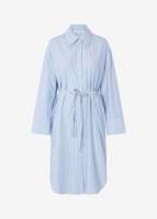 Automne élégant col rabattu rayures imprimé chemises Maxi robe décontracté femmes à manches longues robe rayée