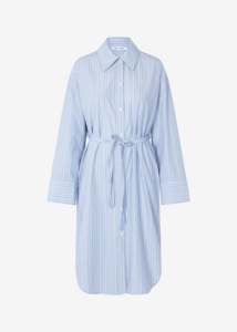 Autunno elegante giacca a righe con <span class=keywords><strong>colletto</strong></span> rovesciato <span class=keywords><strong>Maxi</strong></span> abito Casual da donna a maniche lunghe abito a righe - Product Image 6