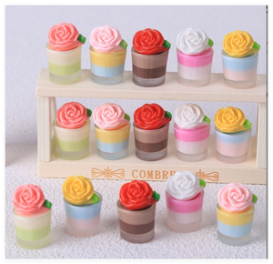 3D เค้กรูปดอกกุหลาบเทียมขนาดเล็กรูปทรงกรวยทำจากเรซินสวยงาม - Product Image 6