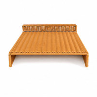 Plateau de lit en rotin tressé, bureau pour ordinateur portable, table de service pliante pour petit-déjeuner, style bambou en rotin PP