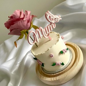 Acrylic <b>Cake</b> Topper Mum Butterfly <b>Cake</b> Decor Mother's Day Birthday Plugin 9cm Wide <b>Cake</b> <b>Decorating</b> <b>Supplies</b> - Product Image 4