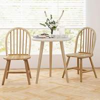 Lot de 2 chaises de salle à manger modernes en bois, sans accoudoirs, avec dossier, finition naturelle, écologiques et durables, pour la maison, le bureau ou l'entrepôt