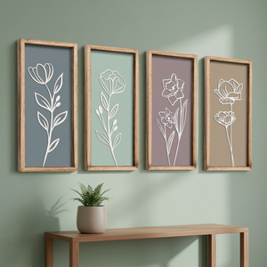 Lightweight Ready-to-Hang Wood <b>Framed</b> Metal Support Base Portrait Wall Art <b>for</b> Living Room Bedroom or Office-Premium - Product Image 3