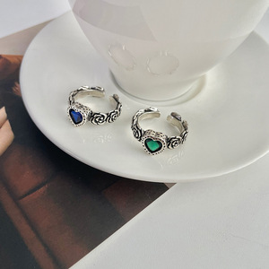 Zircon Love Flower Adjustable Ring Vintage Jewelry <strong>Chrom</strong> <strong>Hearts</strong> Ring Artificial Jewelry for Women - Product Image 2