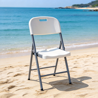 Chaise pliante en plastique HDPE avec pieds antidérapants et structure en acier renforcé, idéale pour les banquets, les mariages, les événements en plein air, le camping, le jardin et les lieux de réception