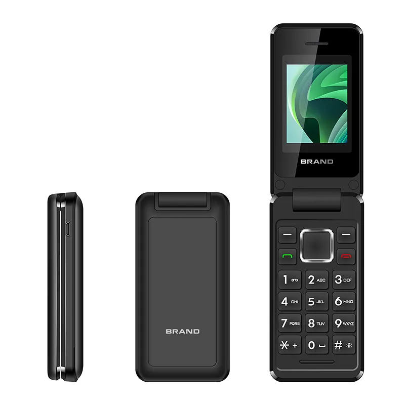 F2660 ponsel Flip murah kustom kualitas tinggi, ponsel lipat jaringan 2G GSM keypad besar 1.77 inci