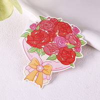 Kartu Ucapan Kustom Biodegradable Die Cut Grosir Kartu Ucapan Lipat Buket Bunga untuk Liburan