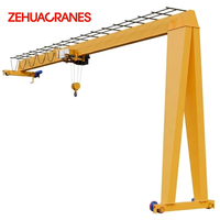 Pont roulant semi-portique monopoutre européen 2-16 tonnes, portée 7,5-22 m, hauteur de levage 6-12 m, charge utile M5, certification CE ISO, télécommande