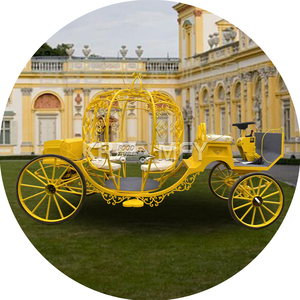 Royal Electric Cenicienta Calabaza Carruaje tirado por caballos con 4 ruedas Nueva condición para bodas y celebraciones - Product Image 4