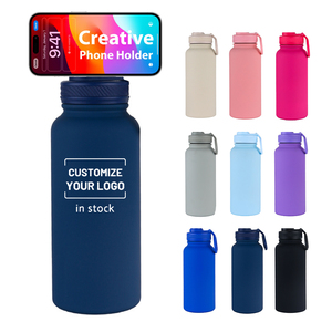 Gourde isotherme en acier inoxydable avec logo personnalisé, anti-fuite, 32 oz et 40 oz, avec support magnétique pour téléphone portable - Product Image 1