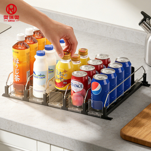 Dispensador <span class=keywords><strong>de</strong></span> Bebidas por Gravedad - Organizador <span class=keywords><strong>de</strong></span> Bebidas Extensible para Estantes <span class=keywords><strong>de</strong></span> Supermercado <span class=keywords><strong>y</strong></span> Refrigeradores - Product Image 1