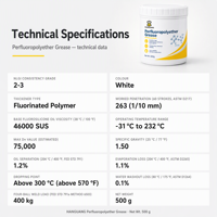 Graisse de lubrification pour joints de vannes 3452 PFPE, alternative à la Molykote 3452 -30 ℃   à 230 ℃   Résistant aux produits chimiques