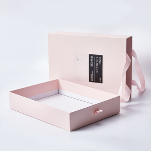 Custom Luxury Clothing Shoes Gift Cardboard <strong>Boxes</strong> <strong>for</strong> <strong>Weeding</strong> Valentine's Day Pink Sliding Drawer Box With Ribbon Handle - Product Image 1