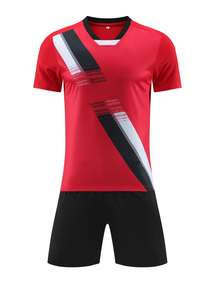 Desain Patchwork Retro Vintage Kustom 100% Poliester Ringan V-neck Jersey Sepak Bola Unisex Cetak Laser Musim Gugur Buatan Penggemar - Product Image 6