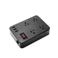Multiprise industrielle carrée étanche avec protection contre les surcharges, interrupteur, télécommande, 4 prises CA et 3 ports USB pour la maison