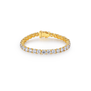 Moda 5mm 1 Fila brillante tenis cadena pulsera hombres Hip Hop Iced Out Bling diamante pulsera joyería 9K oro encanto pulsera - Product Image 1