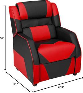 Recién llegado, <span class=keywords><strong>sillones</strong></span> reclinables azules, modernos, ajustables, de cuero PU, para cine en casa, sofá individual, silla reclinable para juegos con almohadas - Product Image 5