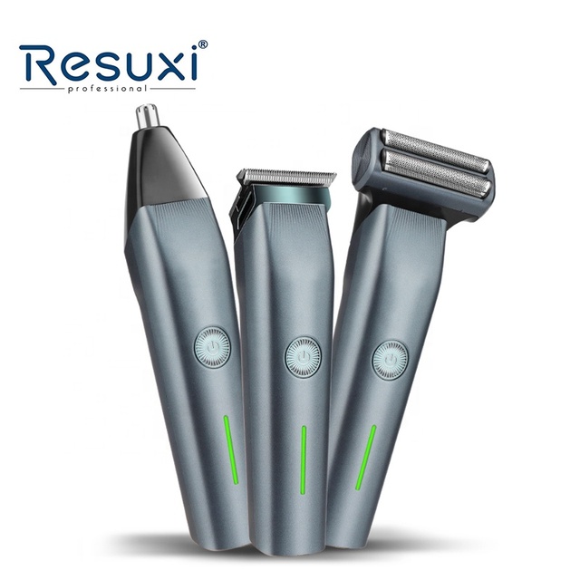 Resuxi NK-822 Professional Electric Cordless Men Multifunctional 3in1 Perfect Shaving/Hair Cut/Nose Beard Hair Grooming Kit