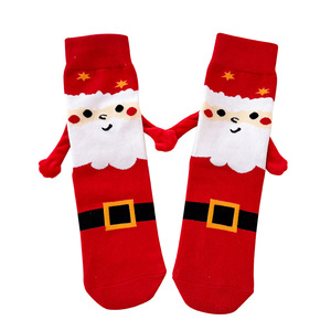 Fabricante al por mayor diseño personalizado dibujos animados Navidad <span class=keywords><strong>calcetines</strong></span> mano sosteniendo hombres <span class=keywords><strong>calcetines</strong></span> magnéticos <span class=keywords><strong>con</strong></span> imán - Product Image 1