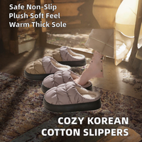 Chaussons d'intérieur chauds et moelleux à semelle épaisse antidérapante pour hommes, femmes et couples, hiver