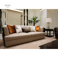 EKAR MÖBEL Leder-Holz Komfort-Sofagarnitur Schlafsofa Wohnzimmer-Sofa