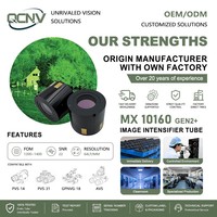 Gafas de Visión Nocturna Portátiles QCNV con Tubo IIT de Repuesto GEN2+ FOM1200+ Sin Autoenfoque, Fósforo Verde P43, Fósforo Blanco P45