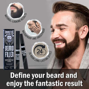 Kit Crayon à <span class=keywords><strong>Barbe</strong></span> <span class=keywords><strong>Homme</strong></span> Longue Durée Fini Naturel, Anti-Transpiration, pour Remplissage de <span class=keywords><strong>Barbe</strong></span> et Réparation de Moustache, Brun Noir, Outils de Toilettage - Product Image 2