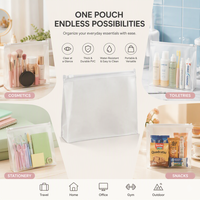 Pochette de toilette translucide avec fermeture éclair, étui transparent en PVC, fermeture éclair étanche, grande trousse de toilette de voyage, trousse à maquillage