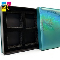 Boîte cadeau rigide de luxe avec insert en mousse à 4 compartiments, boîtes à bijoux personnalisées avec logo, emballage haut de gamme, revêtement UV brillant/mat