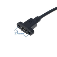 Adaptador USB 2.0 Tipo C Hembra Personalizado para Montaje en Panel con Rosca, 480 Mbps a USB A, B, C, Micro, MINI B Macho Recto y en Ángulo