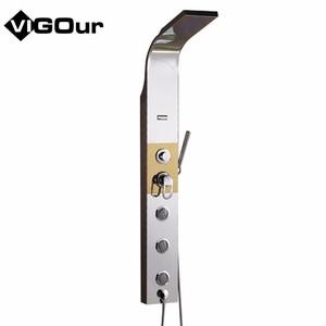 Sistema de <span class=keywords><strong>Ducha</strong></span> Fijo de Lujo Moderno para Montaje en Pared con Duchas de Mano, Acabado Cromado Negro, Ahorro de Agua para Hotel y Baño - Product Image 6