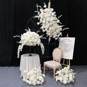 Handmade Realistic Artificial Silk White Rose Flower Ball for Wedding <b>Table</b> Centerpieces Background Decorations <b>Long</b> Lasting - Product Image 2