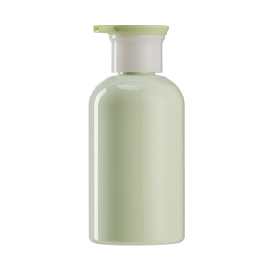 Bouteilles d'emballage cosmétique PET de 500ml couvercle rabattable en plastique pour contenants de lotion d'essence couleur verte brillante - Product Image 3