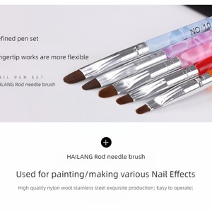 Dual-Purpose Nail <b>Brush</b> with Five Suits Phototherapy Pen Drill <b>Round</b> Head Painting <b>Brush</b> Made of Synthetic Hair - Product Image 6
