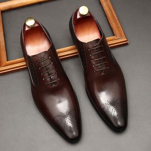 Nouvelles Chaussures Oxford en Cuir pour Hommes Brookes à Bout Pointu Gravé - Légères, Respirantes, Confortables, Formelles, Décontractées, Habillées - Product Image 3