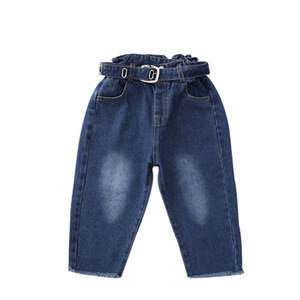 Pantalones Largos para Niños, Color Negro Sólido, Casuales, de Algodón, Ajustados, para Niñas - Product Image 6