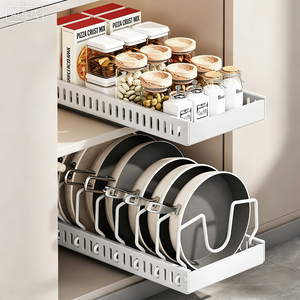 <span class=keywords><strong>Organisateur</strong></span> de <span class=keywords><strong>tiroir</strong></span> de cuisine sous l'évier, support de rangement coulissant pour couvercles de casseroles et poêles, détachable, vente en gros - Product Image 1