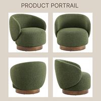Fauteuil pivotant moderne, fauteuil à barillet, rembourrage en tissu performant, pieds en bois massif, mobilier modulaire pour la maison