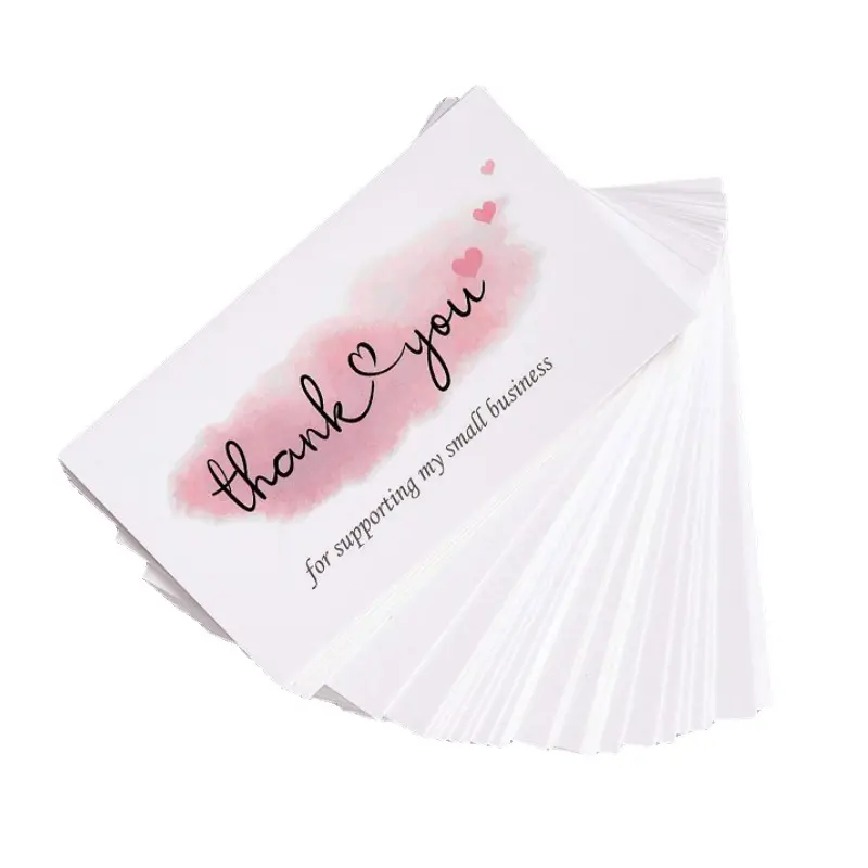 Tarjetas de agradecimiento biodegradables, personalizadas, con logotipo, tarjeta de papel de negocios, Impresión de tarjetas de compras para negocios pequeños