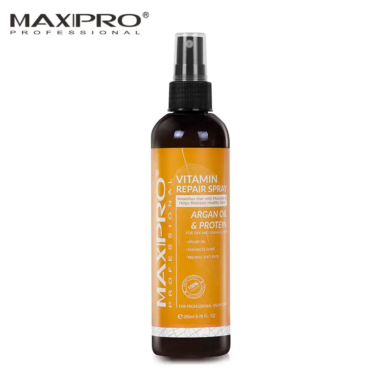 MAXIPRO Wholesale Custom Label Ultra-Safe Vitamin Repair Hair Treatment Argan Oil Heat Protect Repair Treatment Spray